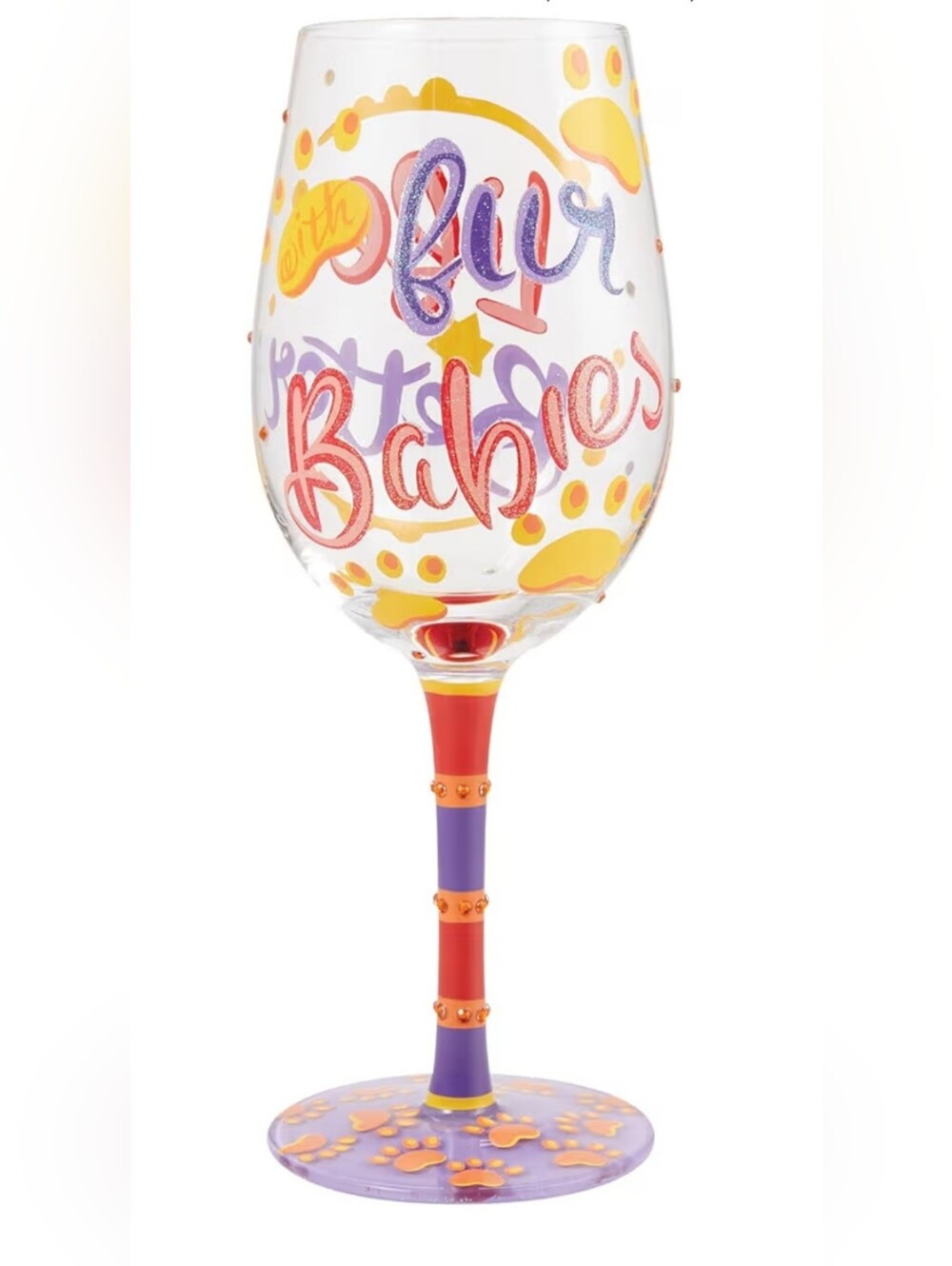 Lolita Life Is Better With Fur Babies Stemmed Wine Glass NIB